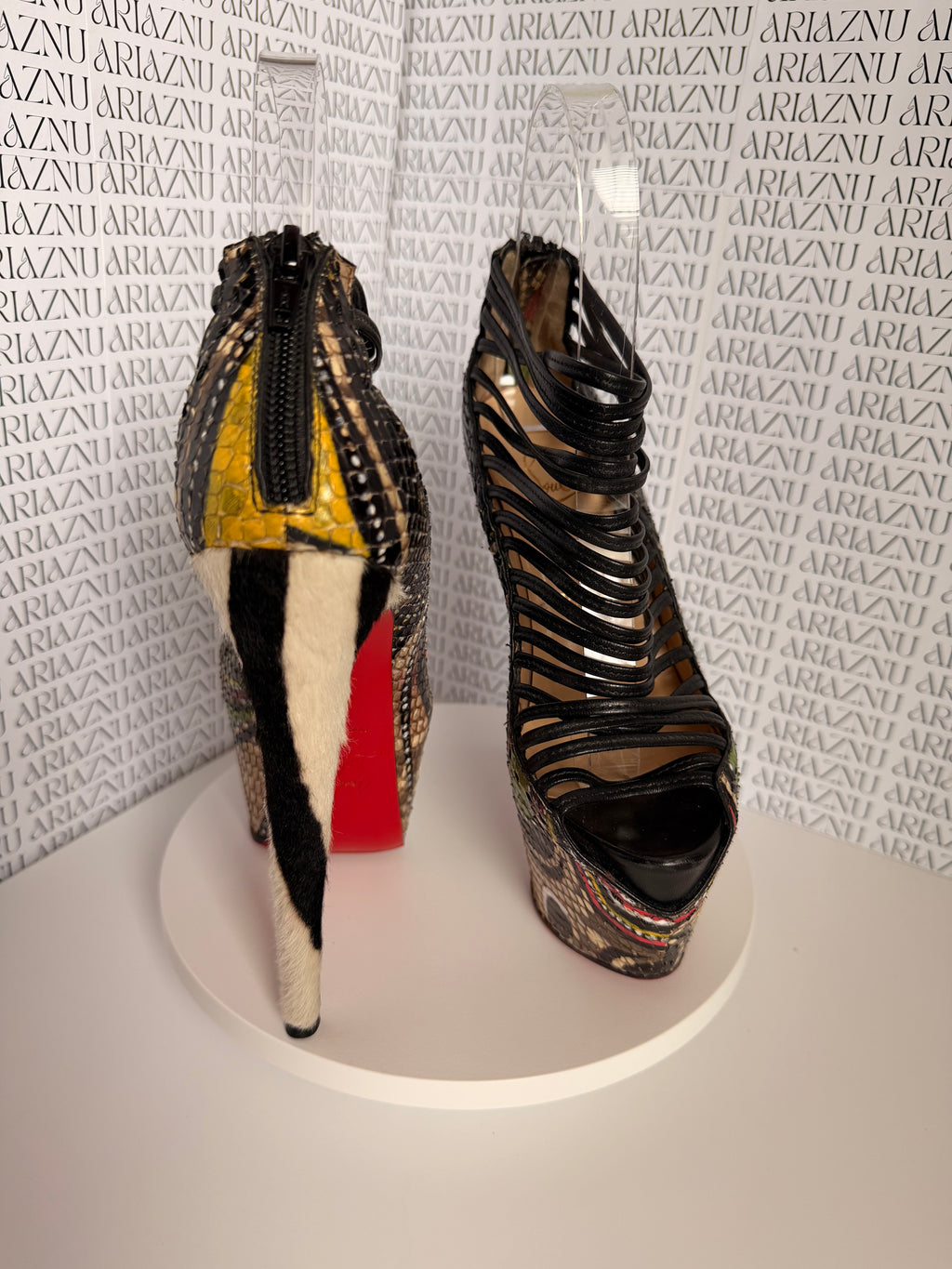 Christian Louboutin Zoulou 160 Multicolor Python Pumps – Size 36.5