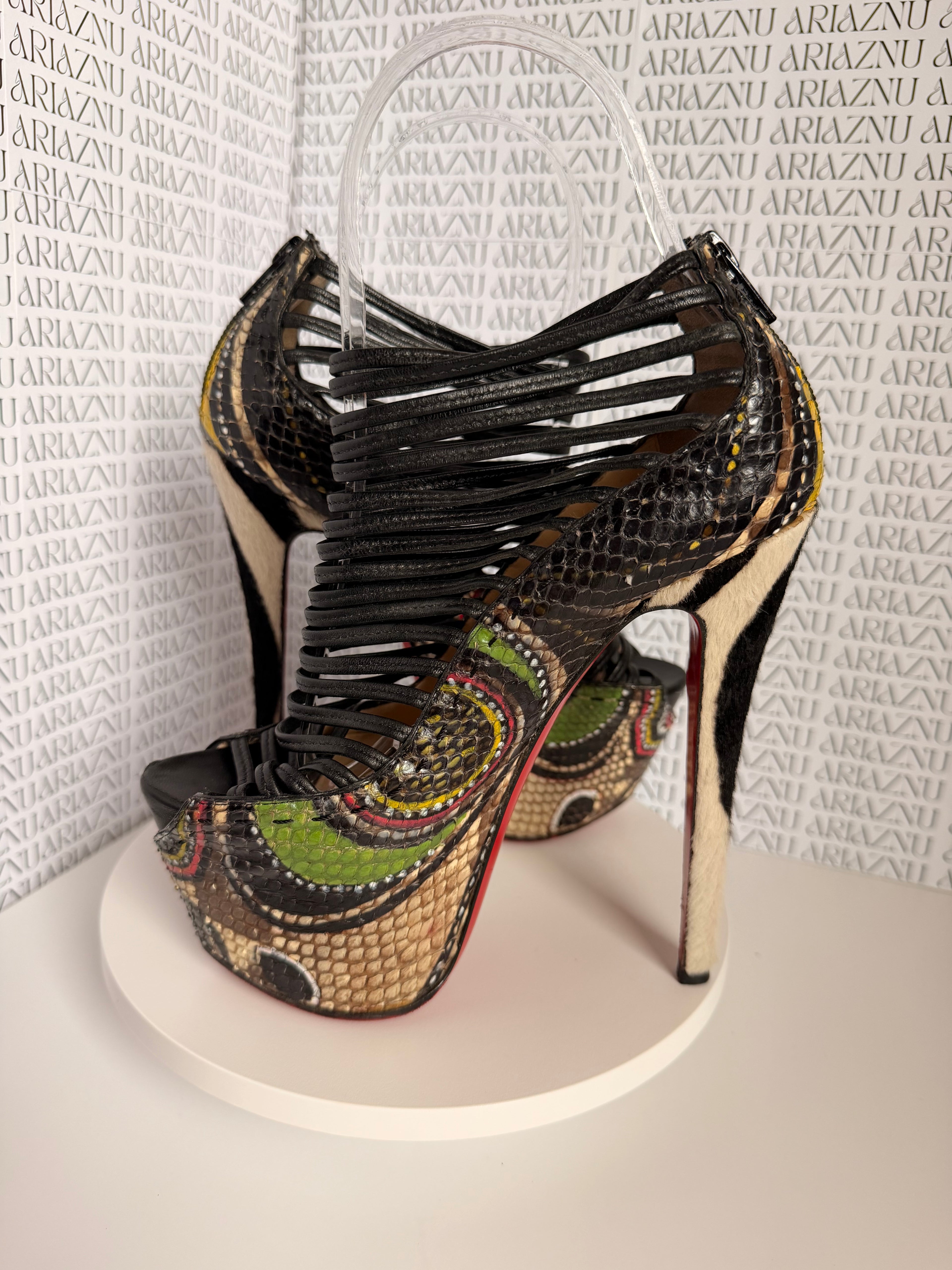 Christian Louboutin Zoulou 160 Multicolor Python Pumps – Size 36.5