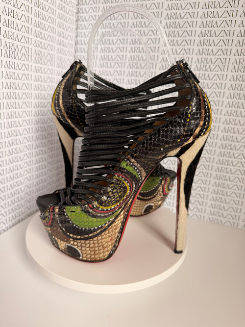 Christian Louboutin Zoulou 160 Multicolor Python Pumps – Size 36.5