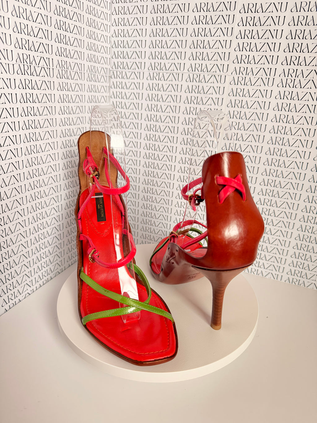 Louis Vuitton Strappy Leather Sandal Heels – Size 35.5