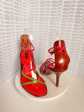 Louis Vuitton Strappy Leather Sandal Heels – Size 35.5