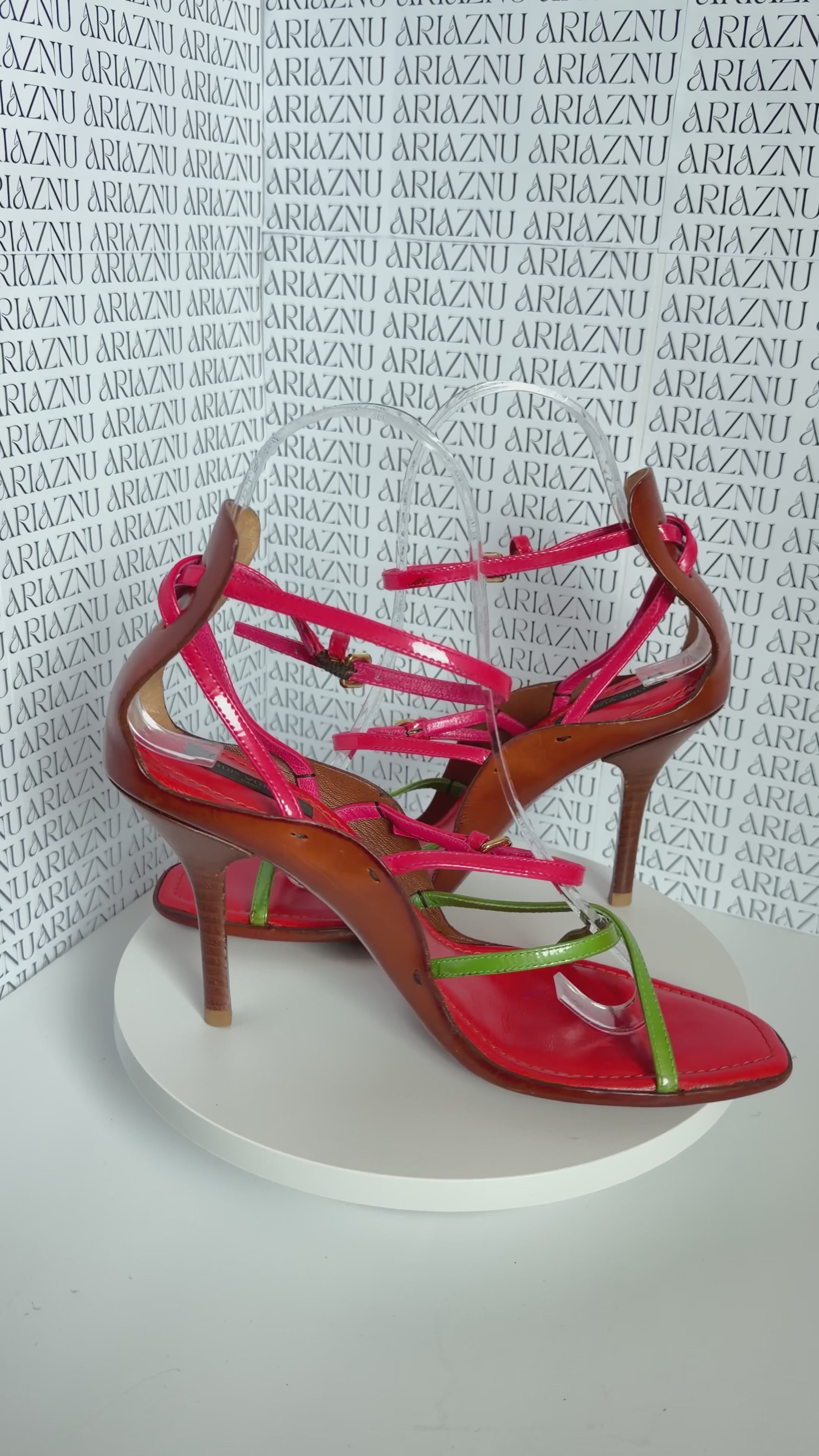 Louis Vuitton Strappy Leather Sandal Heels – Size 35.5